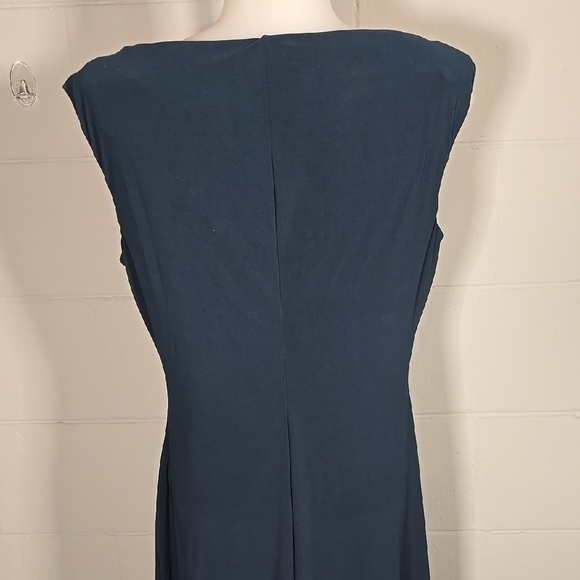 Elegant Blue Draped Dress - Picture 5 of 7